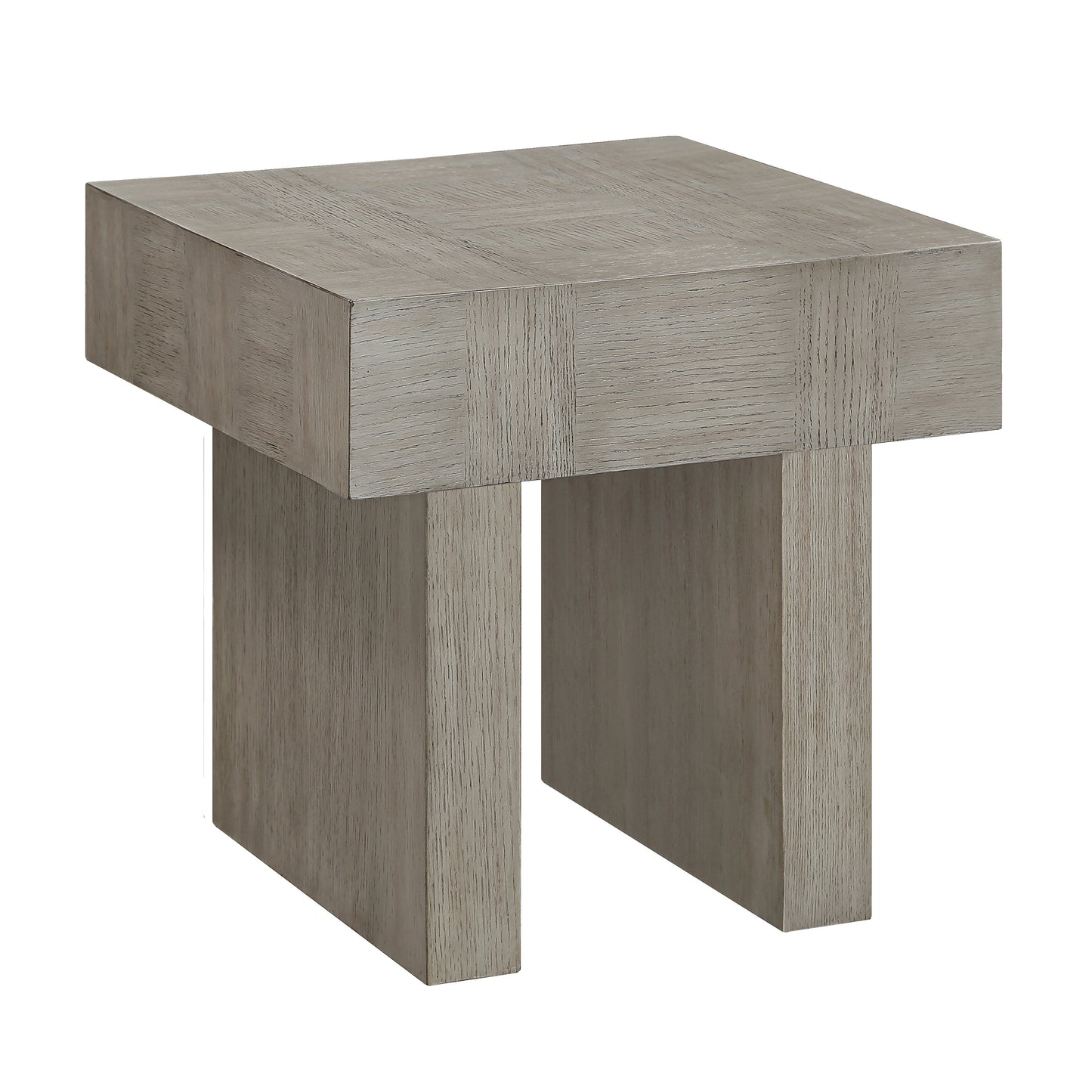 1pc Contemporary Style Brown Gray End Table Rectangular Table Top Wooden Living Room Furniture