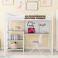 Twin Size Loft Bed with Desk and Whiteboard, Metal Loft Bed with 3 Shelves and Ladder, White - SolidRoot Buy Furniture USA