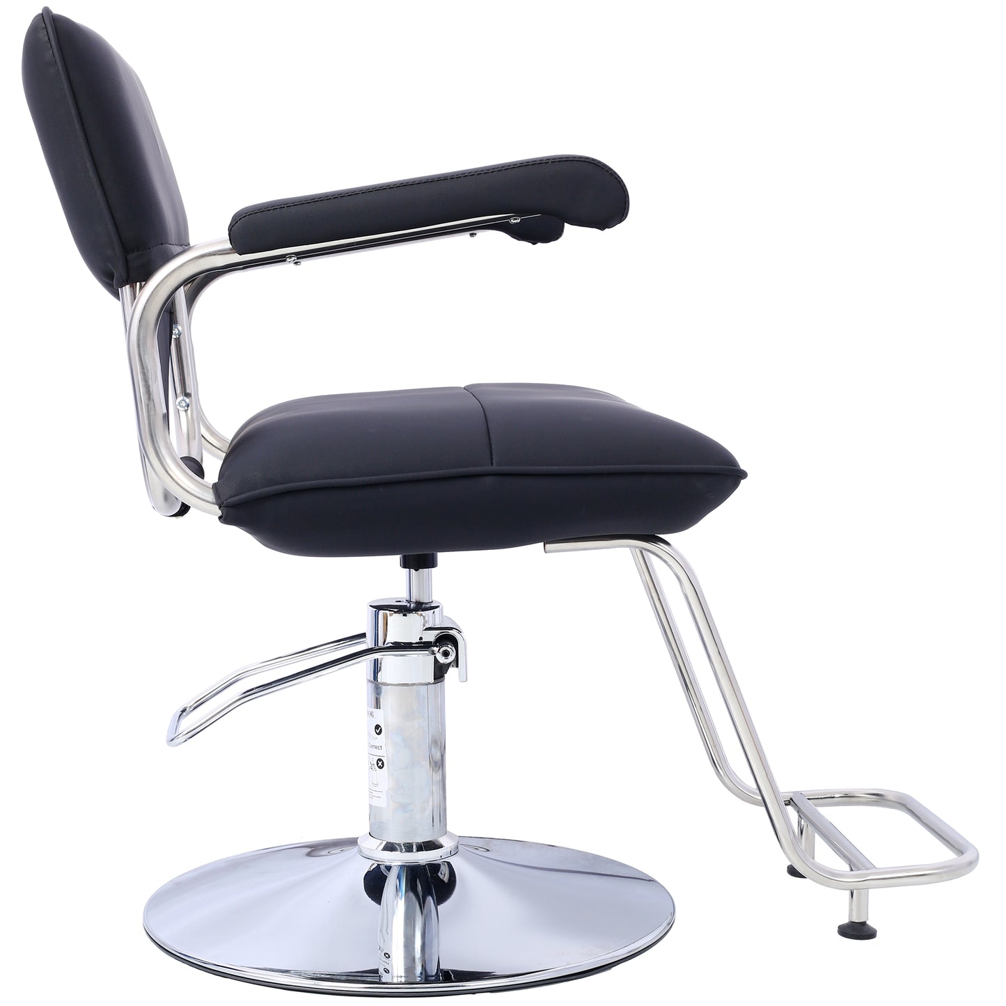 Stainless steel frame,Fashion style Hair Salon Chair Styling Heavy Duty Hydraulic Pump Barber Chair Beauty Shampoo Barbering Chair for Hair Stylist Women Man,with Barber Cape (Black)