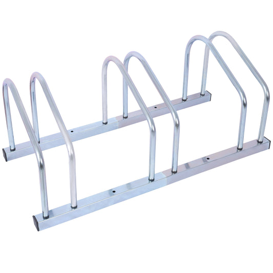 3 Bikes Floor Bike Stand, Bike Parking Rack Garage Bike Storage Stand Indoor/Outdoor 22-28' Wheel Stand, Max. Tire Width 2.15',galvanization Livingsource