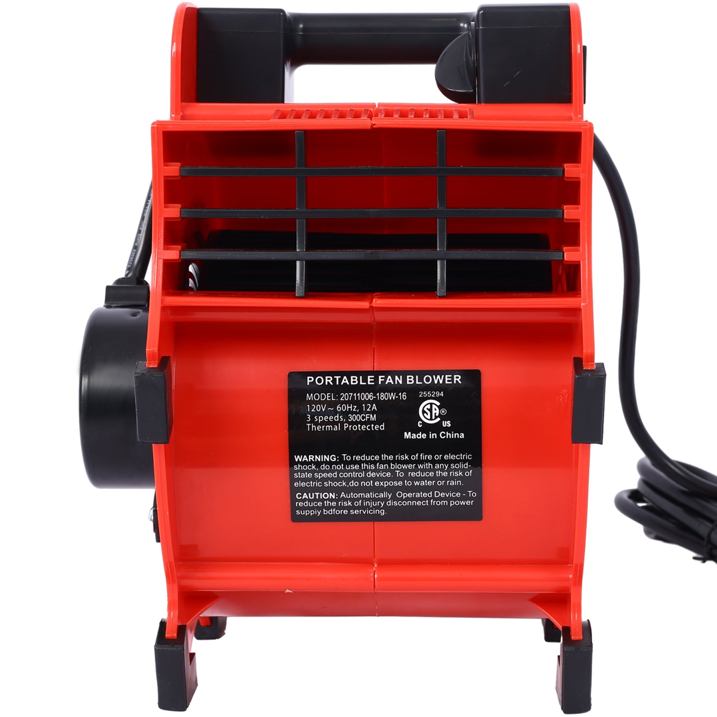 3-Speed Heavy-Duty Floor and Carpet Dryer - Portable Air Mover with 4 Different Angles for Basements, Cars, or Garages