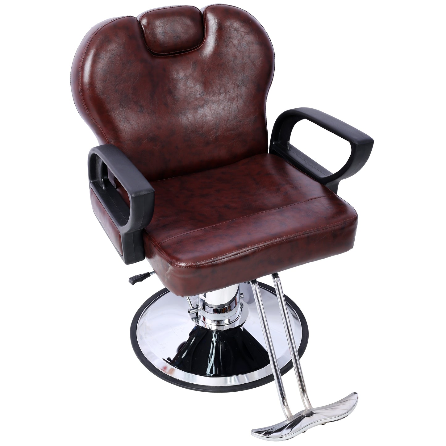 Hair Stylist All Purpose Barber Chair for Barbershop Salon Chair,Heavy Duty Hydraulic Barber Chair Spa Furniture Shampoo Reclining Extra Wider Seat Beauty Hair Salon Equipment ,brown