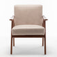 Accent Chair with Microfiber Upholstery and Solid Wood Frame, Classic Mid-Century Modern Living Room Furniture for Extra Seating, Light Camel Livingsource
