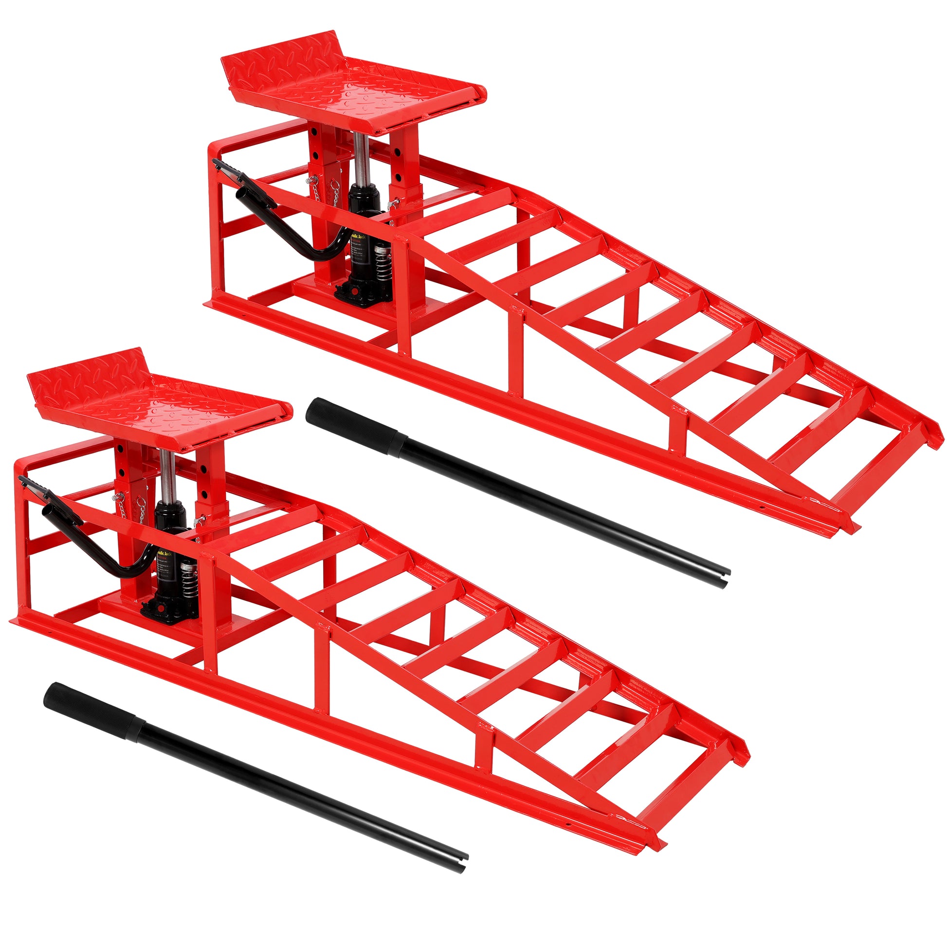 Auto Car Truck Service Ramps Lifts with Pedal, Garage Car Lift Hydraulic Ramps 5 Ton,Automotive Hydraulic Lift Repair Frame Lift(2 Pack) Red SolidRoot Buy Furniture USA