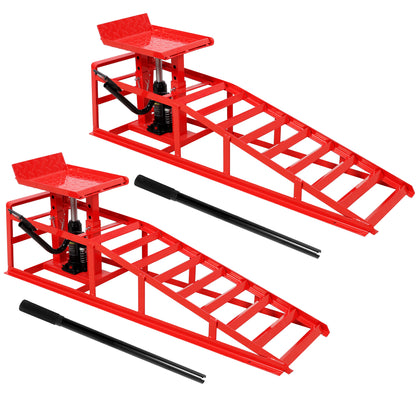 Auto Car Truck Service Ramps Lifts with Pedal, Garage Car Lift Hydraulic Ramps 5 Ton,Automotive Hydraulic Lift Repair Frame Lift(2 Pack) Red SolidRoot Buy Furniture USA