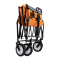 Collapsible Foldable Wagon Cart with strapping system Beach Wagon Utility Cart Utility Wagon Grocery Cart for for Camping Shopping Sports Gardeing Fishing Supports 360lbs All-Terrain Wheels orange Livingsource