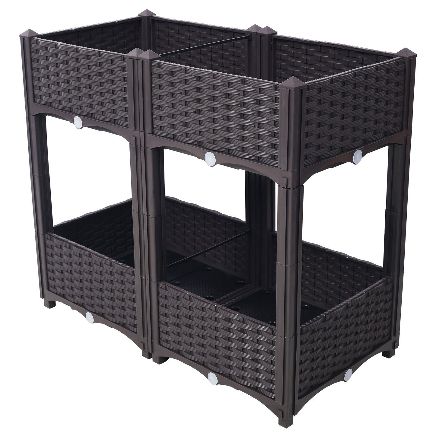 Planter Raised Beds - Elevated Planter Garden Box with Drainage Plug Raised Garden Beds for Vegetable/Flower/Herb Outdoor Standing Planter Beds Gardening Kit,Brown,31.5'x15.7'x27.7' SolidRoot Buy Furniture USA