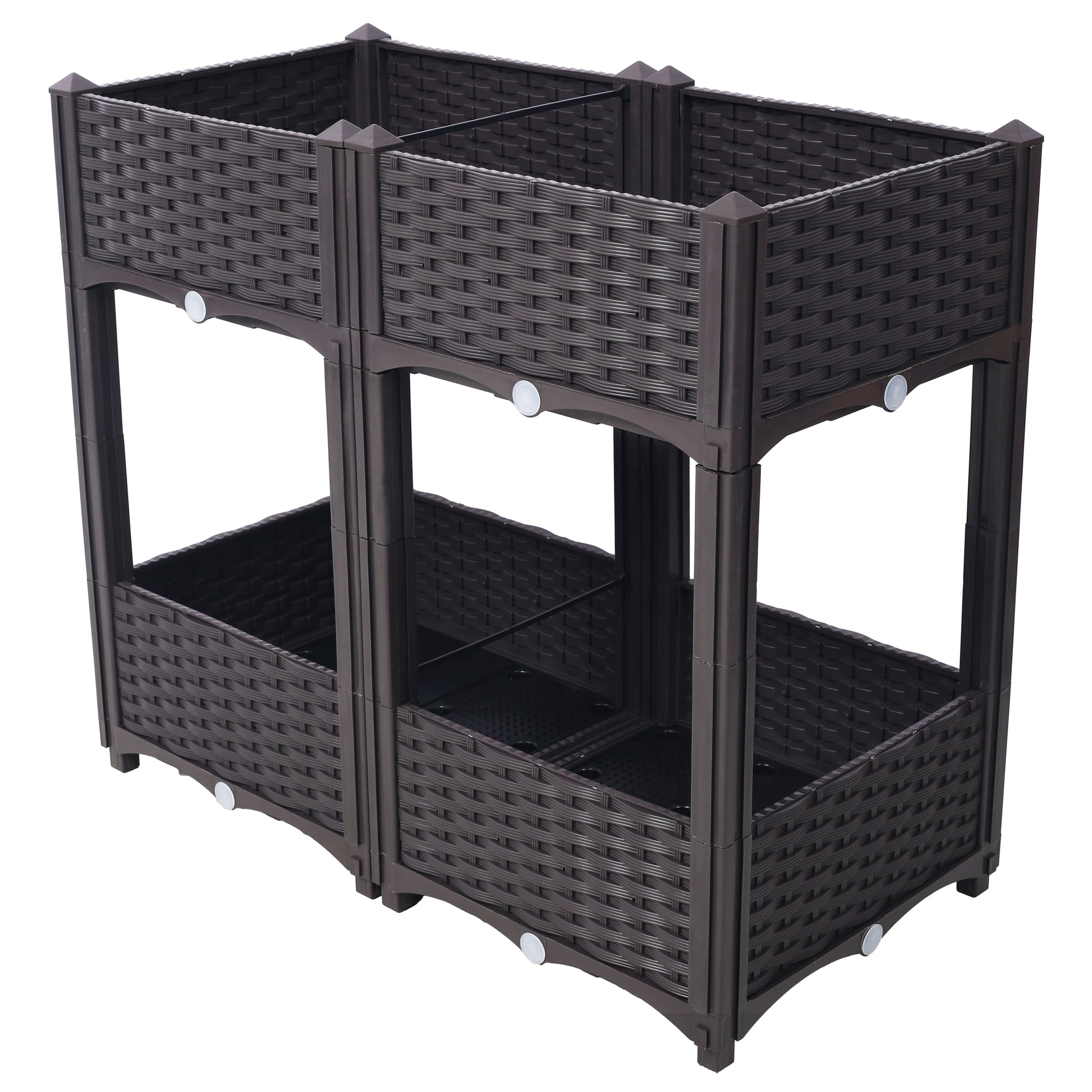 Planter Raised Beds - Elevated Planter Garden Box with Drainage Plug Raised Garden Beds for Vegetable/Flower/Herb Outdoor Standing Planter Beds Gardening Kit,Brown,31.5'x15.7'x27.7' SolidRoot Buy Furniture USA