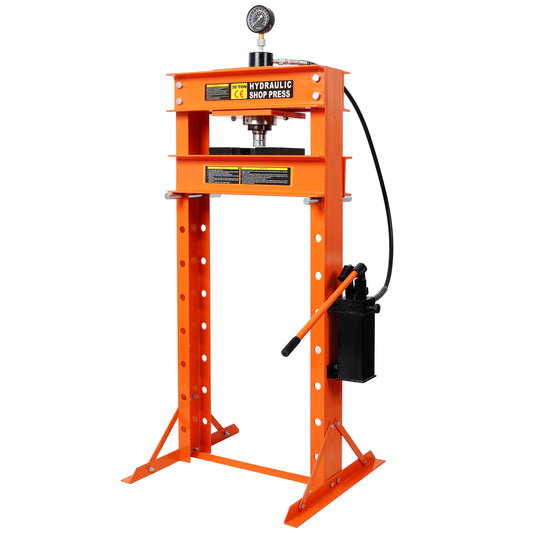 30 Ton Hydraulic Shop Press With Gauge,H-Frame Garage Floor Adjustable Shop Press,Orange SolidRoot Buy Furniture USA