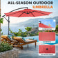 9.8FT Offset Patio Umbrella Hanging Cantilever Umbrella Outdoor Sun Shade with Easy Tilt Adjustment, 8 Ribs, UV Protection for Backyard, Lawn, Garden and Pool Livingsource