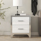 Elegant High Gloss Nightstand with Metal Handle,Mirrored Bedside Table with 2 Drawers for Bedroom,Living Room,White Livingsource