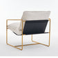 2 Chairs in 1 Box, Upholstered Hanging Armchair with Arm PocketsMetal frame, gold-plated craftsmanship, crushed foam cushions and skin-friendly woven fabric for living room and bedroom. Beige Livingsource