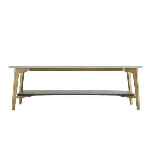 Coffee Table Rectangular Center Table for Living Room Open Space Side Table with Metal Frame SolidRoot Buy Furniture USA