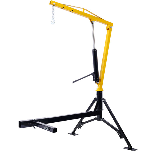 Receiver Hitch Mounted Hydraulic Swivel Pickup Truck Crane - 1000 lbs. Capacity With 3 Boom Capacities of 500 lbs, 750 lbs and 1000 lbs. Livingsource