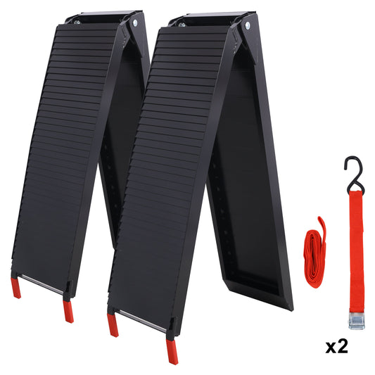 Truck Ramps, 80'x12' Portable Loading Ramps for Pickup Trucks 1500 LBS Capacity Aluminum Folding Ramps with Buckle for ATVs, Snowblower, Lawn Mowers, UTVs, Bike, 2PCS, Black Coating Livingsource