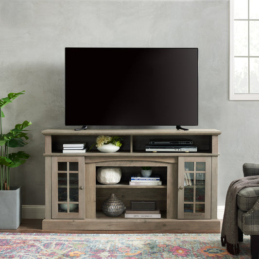 Classic TV Media Stand Modern Entertainment Console for TV Up to 65' with Open and Closed Storage Space, Gray Wash, 58.25'W*15.75'D*32'H SolidRoot Buy Furniture USA