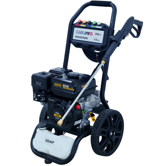 3500PSI Gas Pressure Washer, 2.5GPM Gas Powered High Pressure Washer with 212CC RATO Engine, 5PCS Adjustable Nozzles, Onboard Soap Tank, Spray Gun and Wand, Multi use. Black Color SolidRoot Buy Furniture USA