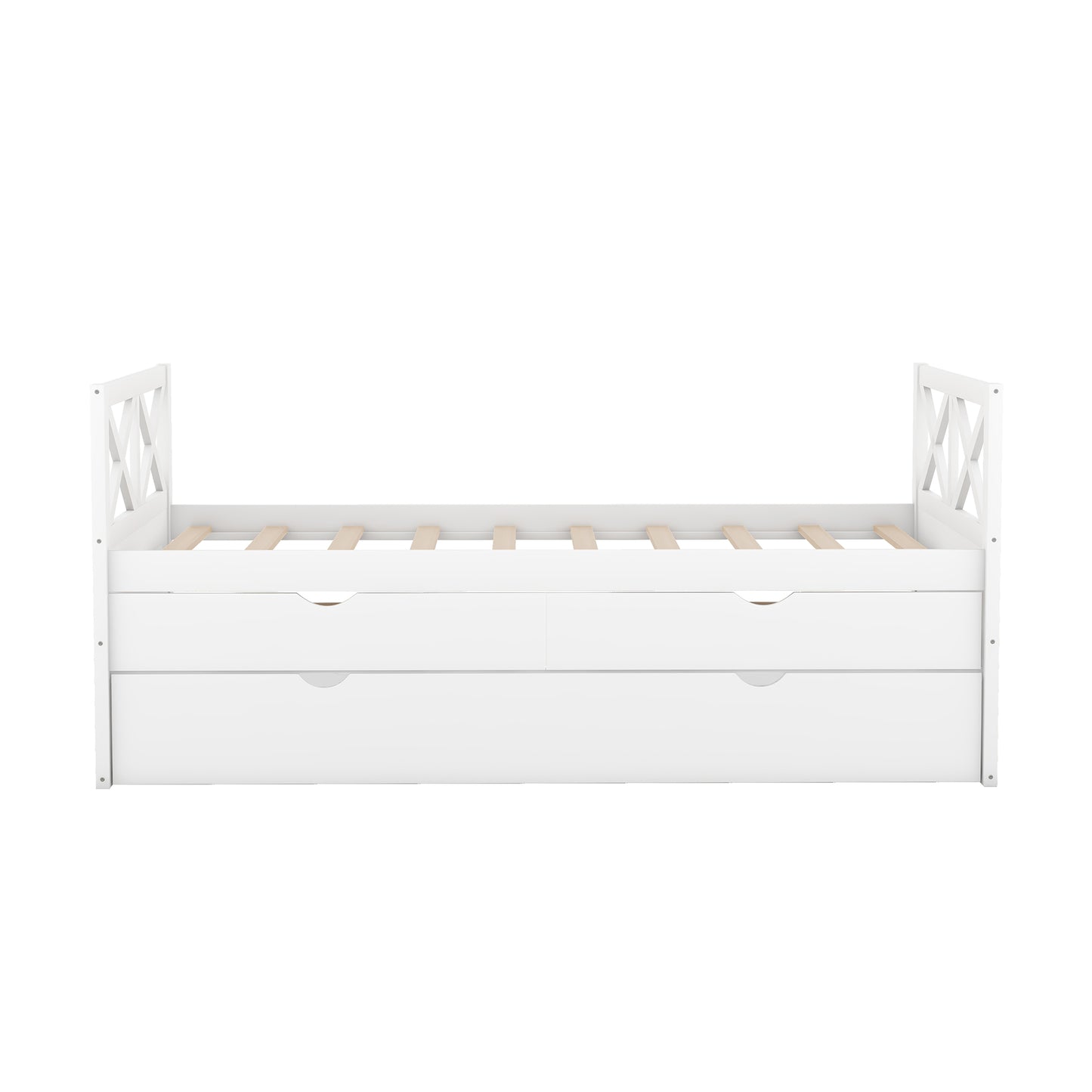 Multi-Functional Daybed with Drawers and Trundle, White