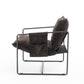 2 Chairs in 1 Box, Upholstered hanging armchair with arm pocket metal frame, crushed foam cushions and skin-friendly braid for living room and bedroom. Dark Gray Livingsource