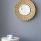 14" Gold Beaded Sunburst Mirror, Round Accent Wall Mirror for Living Room, Entryway, Bathroom, Office, Foyer Livingsource