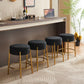 24" Tall, Round Bar Stools, Set of 2 - Contemporary upholstered dining stools for kitchens, coffee shops and bar stores - Includes sturdy hardware support legs Livingsource