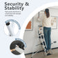White four-step ladder, light folding four-step stool, wide anti-skid pedal and safety handle, strong steel ladder, multi-purpose ladder, applicable to family, kitchen, office elevator Livingsource