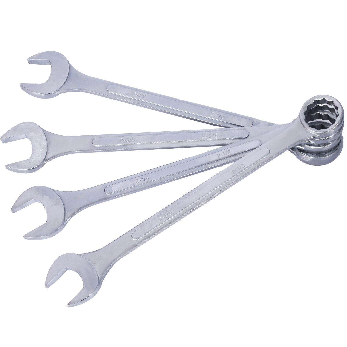 SAE Jumbo Combination Wrench Set Extra Large, 4 Piece ,storage bag included chrome plated