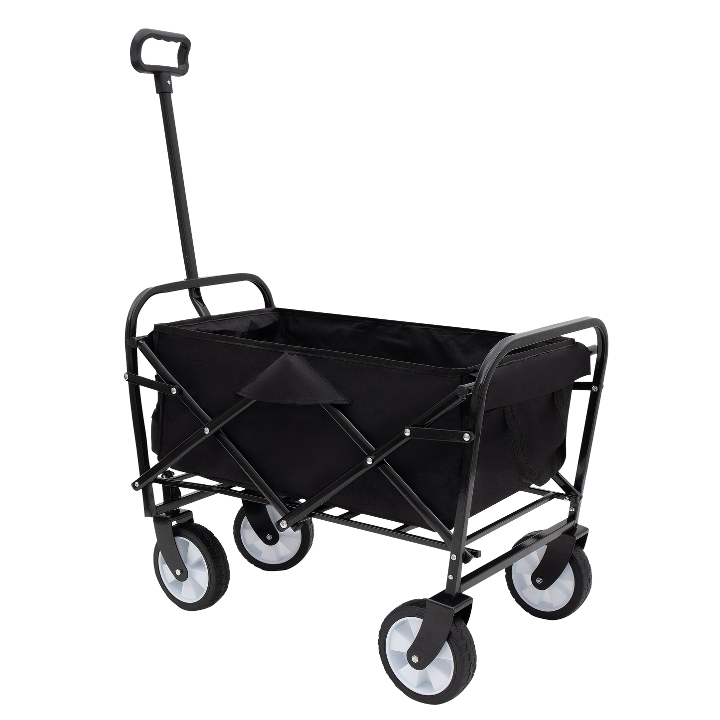 Minimeetall Multi-use Bag Collapsible Foldable Wagon Cart Beach Wagon Heavy Duty Utility Cart Utility Wagon Grocery Cart for for Camping ,3pcs  plastic Liner bag /Cover ,black