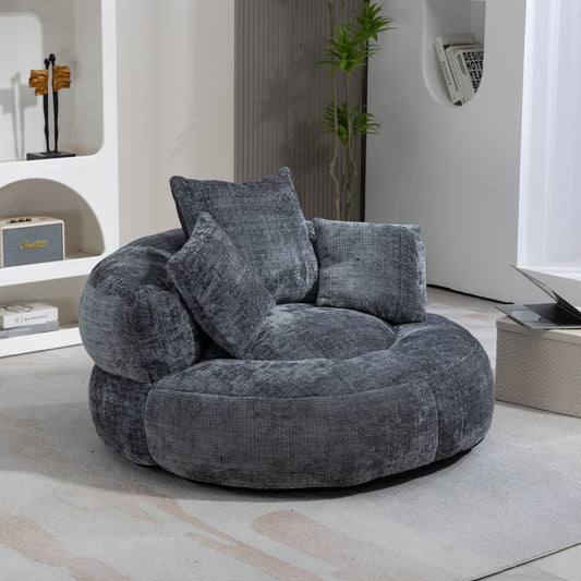 COOLMORE Lazy Sofa Durable Comfort Lounger High Back Bean Bag Chair Couch With Three Pillows for Adults and Kids, Indoor & Outdoor,  Single Gaming Sofa Chair For Bedroom,Office (Gray Chenille) SolidRoot Buy Furniture USA
