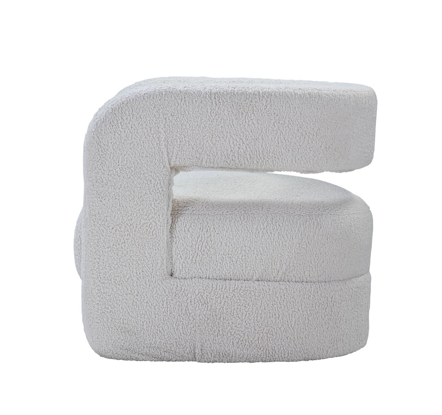 Yitua White Teddy Sherpa Accent Chair