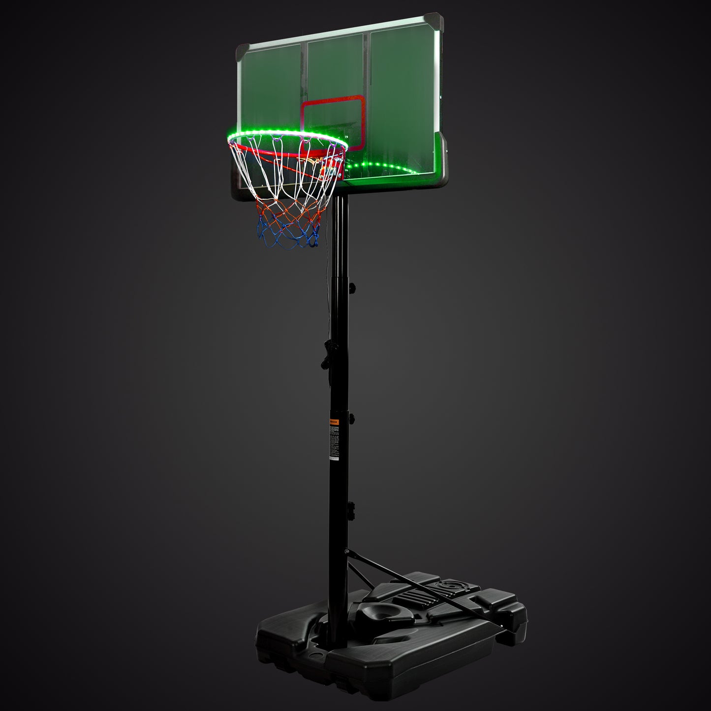 Portable Basketball Hoop Basketball System 6.6-10ft Height Adjustment for Youth Adults LED Basketball Hoop Lights, Colorful lights,Waterproof,Super Bright to Play at Night Outdoors,Good Gift for Kids