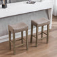 A&A Furniture,Counter Height 29" Bar Stools for Kitchen Counter Backless Faux Leather Stools Farmhouse Island Chairs (29 Inch, Gray, Set of 2) Livingsource