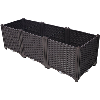 Deep Raised Garden Bed Plastic Planter Boxes for Vegetables Flowers Herbs and Succulents,Self-Watering Planter Box Raised Bed to Grow Flowers, Herbs & Vegetables, 47.2' L X 15.7' D X 14.7' H Livingsource