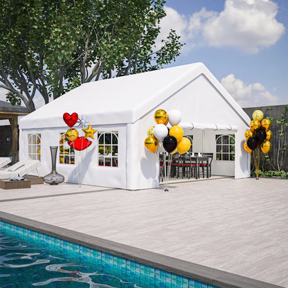 20x20 FT Party Tent with 2 Storage Bags & Removable Sidewalls, Outdoor Canopy Gazebo for Carport Camping Garden Wedding BBQ Commercial SolidRoot Buy Furniture USA