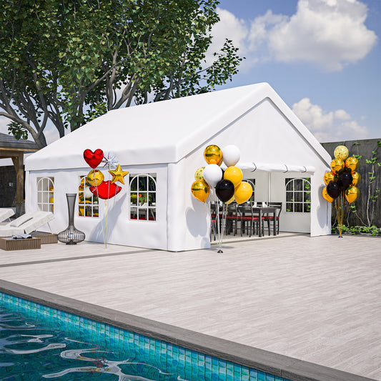 20x20 FT Party Tent with 2 Storage Bags & Removable Sidewalls, Outdoor Canopy Gazebo for Carport Camping Garden Wedding BBQ Commercial SolidRoot Buy Furniture USA