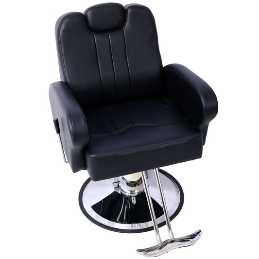 Hair Stylist All Purpose Barber Chair for Barbershop Salon Chair,Heavy Duty Hydraulic Barber Chair Spa Furniture Shampoo Reclining Extra Wider Seat Beauty Hair Salon Equipment black SolidRoot Buy Furniture USA