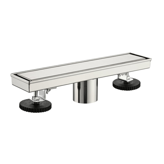 12 Inches Linear Shower Drain with Removable Cover, 304 Stainless Shower Drain  Included Hair Strainer and Leveling Feet - SolidRoot Buy Furniture USA