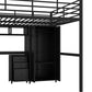 Metal Loft Bed With table set and wardrobe, Full, Black - SolidRoot Buy Furniture USA