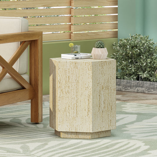 MGO Hexagonal Archaistic Side Table