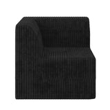 Modern Minimalist Corduroy Corner Sofa Sleeper Black Foam Upholstery Space-Efficient Design SolidRoot Buy Furniture USA