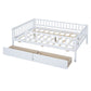 Full Size Daybed Wood Bed with Two Drawers , White - SolidRoot Buy Furniture USA