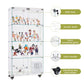 4 Tier Glass Display Cabinet, Double Door Glass Cabinet with Two Locks, Floor Standing Storage Cabinet with 6 Acrylic Shelves for Living Room, Bedroom and Office, White, 31.5"L x 14.2"W x 65.1"H Livingsource