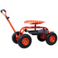 Rolling Garden Scooter Garden Cart Seat with Wheels and Tool Tray, 360 Swivel Seat,Red - SolidRoot Buy Furniture USA