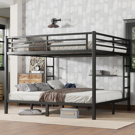 Metal king over king Bunk Bed for Teens and Adults,Space-Saving/Noise Reduced/No Box Spring Needed, Black