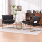 2 Chairs in 1 Box, Upholstered Hanging Armchair with Arm PocketsMetal frame, gold-plated craftsmanship, crushed foam cushions and skin-friendly woven fabric for living room and bedroom. Dark Gray Livingsource