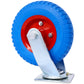 4PCS 8IN CASTER FLAT FREE(2PCS SWIVEL+2PCS RIGID), Caster Wheel, Swivel Plate, Steel Hub with Ball Bearings, 5/8-Inch Bore Centered Axle -Blue Livingsource