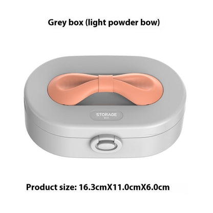 Spacious Bow Handle Jewelry Box for Rings, Bracelets, Necklaces, and Earrings - Versatile High-End Storage Solution. Livingsource