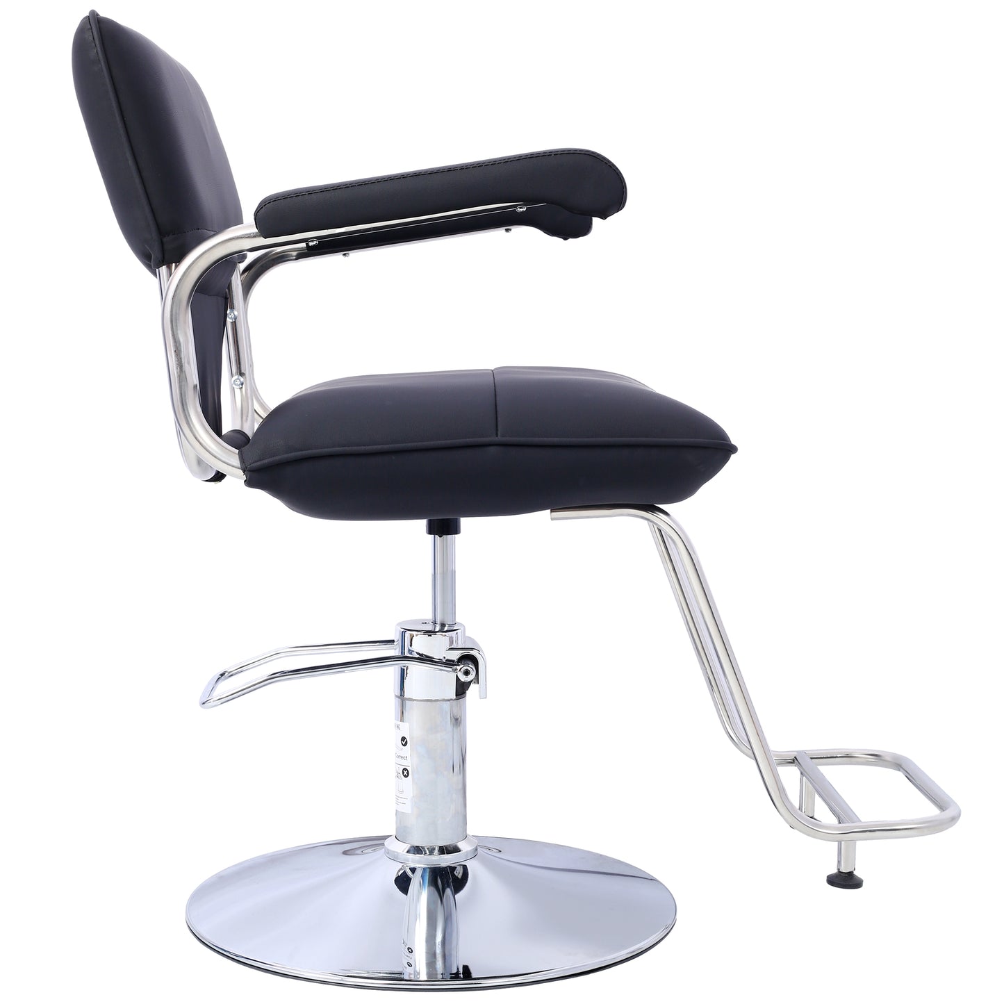 Stainless steel frame,Fashion style Hair Salon Chair Styling Heavy Duty Hydraulic Pump Barber Chair Beauty Shampoo Barbering Chair for Hair Stylist Women Man,with Barber Cape (Black)