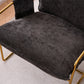 2 Chairs in 1 Box, Upholstered Hanging Armchair with Arm PocketsMetal frame, gold-plated craftsmanship, crushed foam cushions and skin-friendly woven fabric for living room and bedroom. Dark Gray Livingsource
