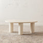 Cloud Coffee Table, 35.43" Irregular Cream Beige Coffee Table with 3 Legs, Modern Center Table for Living Room, Indoor Tea Table, Easy Assembly Livingsource
